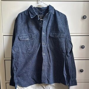 Classic Dark Blue Casual Button-Down Shirt